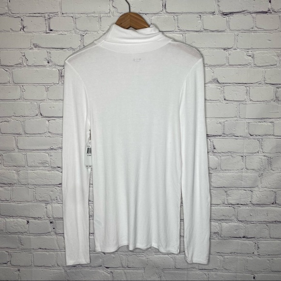 Three Dots Refined Rib Long Sleeve Turtleneck - Picture 5 of 9